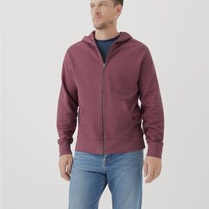Pact Men's Essential Loopback Terry Zip Hoodie Size Small 100% Organic Cotton